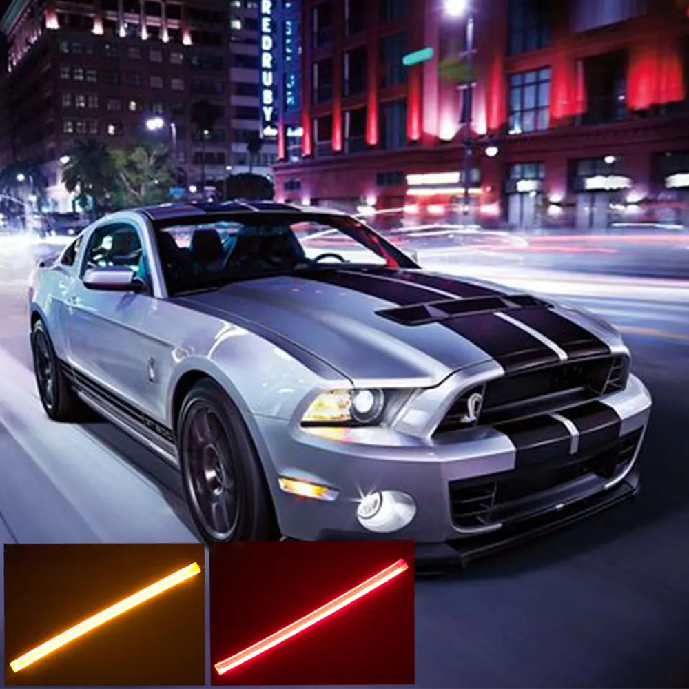 

2pcs Turn Waterproof Signal DRL Led Strip Car Light Brake Side Lights Led DRL Daytime Running Lights Headlights For Auto Oc21