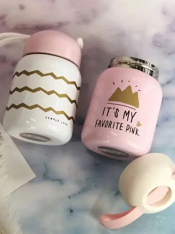 

New Style Candy-Colored Insulated Cup Students Personalized & Creative 304 Stainless Steel Water Bottle Fashion Chubby Portable