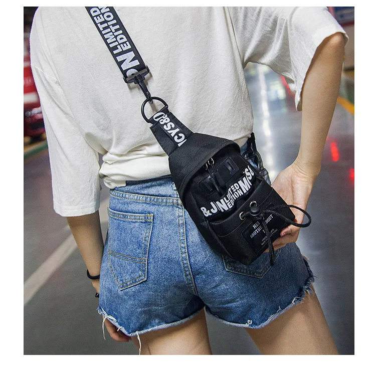 Hot sale sports summer new Harajuku shoulder messenger bag female small bag fashion Oxford mobile phone bag chest bag