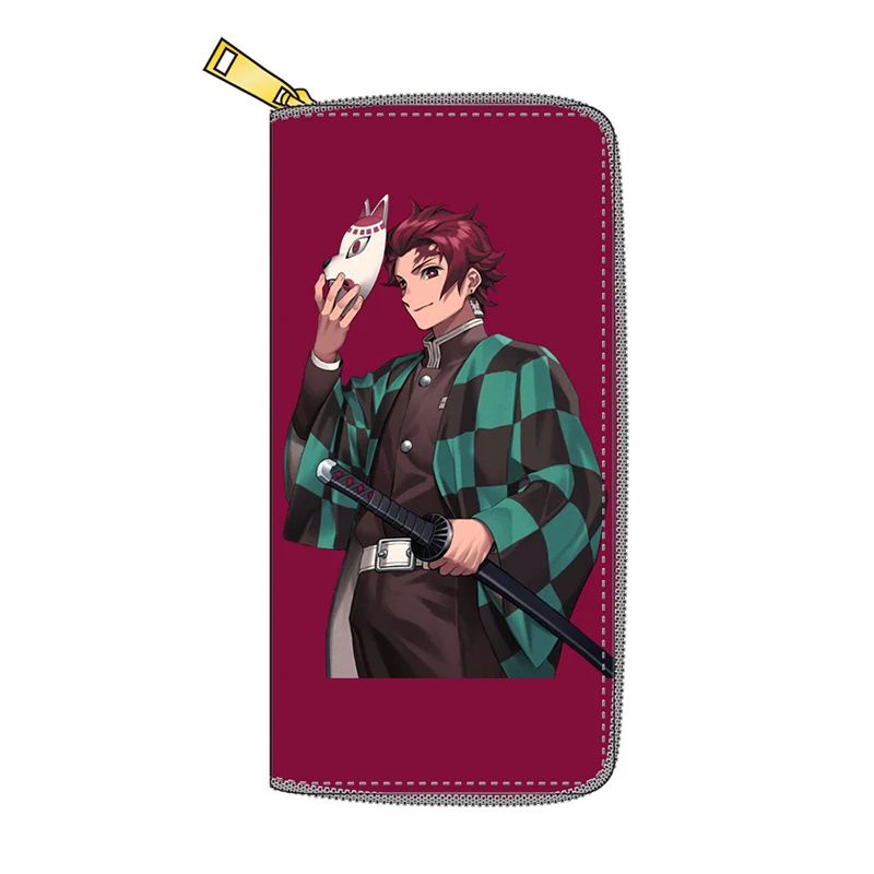 

Demon Slayer Anime Cartoon Wallet Colorful Printed With Purse With Zipper PU Leather Phone Purse for Gift