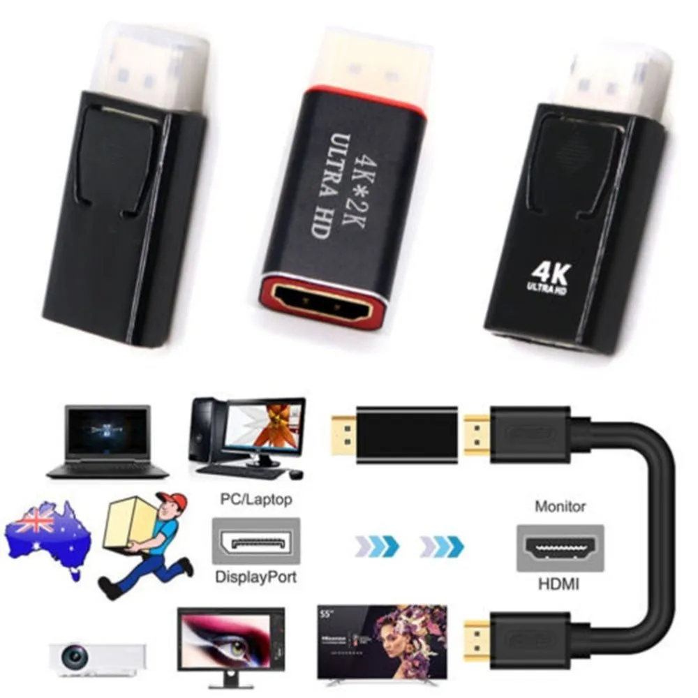 Порт дисплея к HDMI адаптер Стандартный DP штекер к HDMI Женский конвертер Кабель Sup порт s 4K* 2K Для iMac и MacBook