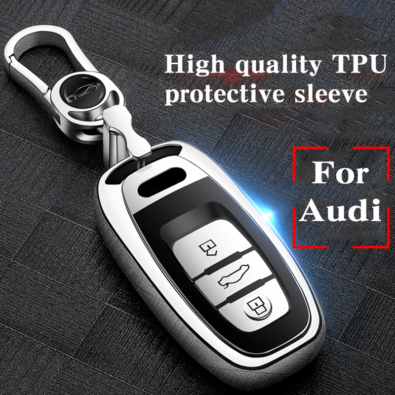 Hight quality TPU+ABS Car Key Cover Case for For Audi A4L A6L Q5 A8 A5/A7 S5/S7 Intelligent 3 Buttons Remote Keyless | Автомобили и