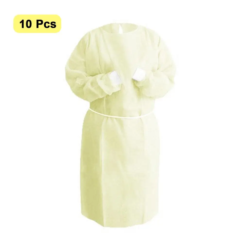 

10PCS Disposable Coverall Dust Suit Siamese Universal Non-woven Dust-proof Clothing Labor Safely Security Protection Clothes