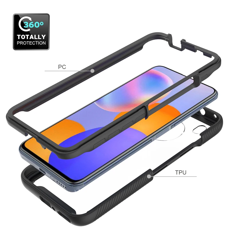 2 in 1 Full Protection Cover For Huawei Y9A Shockproof Crystal Clear Phone Case Enjoy 20 Plus Transparent Back Cover Capa huawei snorkeling case