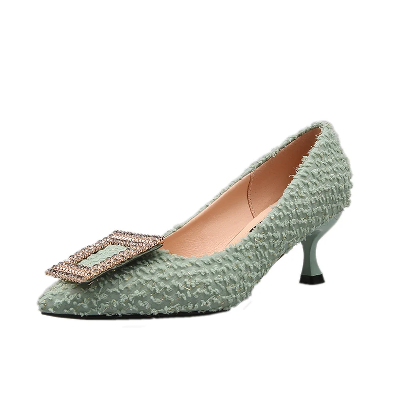 Модные женские туфли лодочки с застежкой Женские на высоких каблуках элегантные