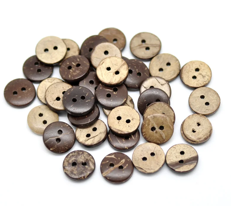 13-50mm 2 Holes Brown Coconut Shell Sewing Buttons Round Button For Clothing Scrapbooking Garment DIY Crafts Sewing Accessories 2