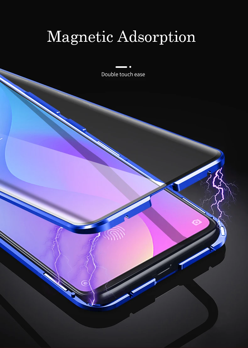 360 магнитный чехол с полной защитой для Xiao mi Red mi Note 8 Pro 7 металлический бампер с двойным стеклом для mi Note 10 CC9 mi 9T Coque