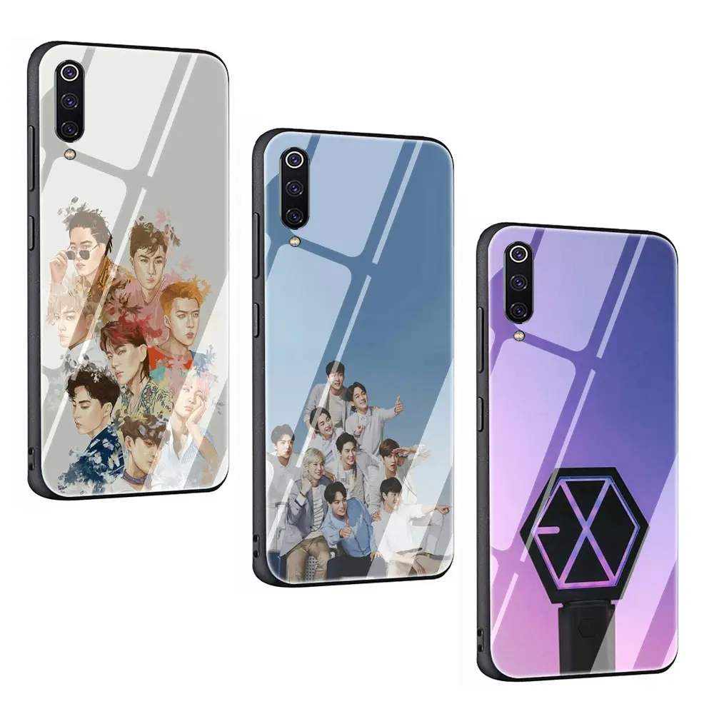 EXO band k-pop kpop чехол из закаленного стекла для телефона Xiaomi mi 8 9 Red mi 4X 6A Note 5 6 7 Pro Pocophone F1
