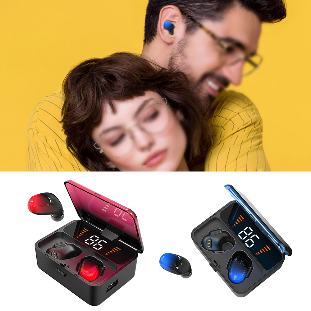 Наушники с бинауральным вызовом, Bluetooth наушники, водонепроницаемые, вкладыши, беспроводные, спортивные, мощный дисплей, музыка, шумоподавление, сенсорное управление