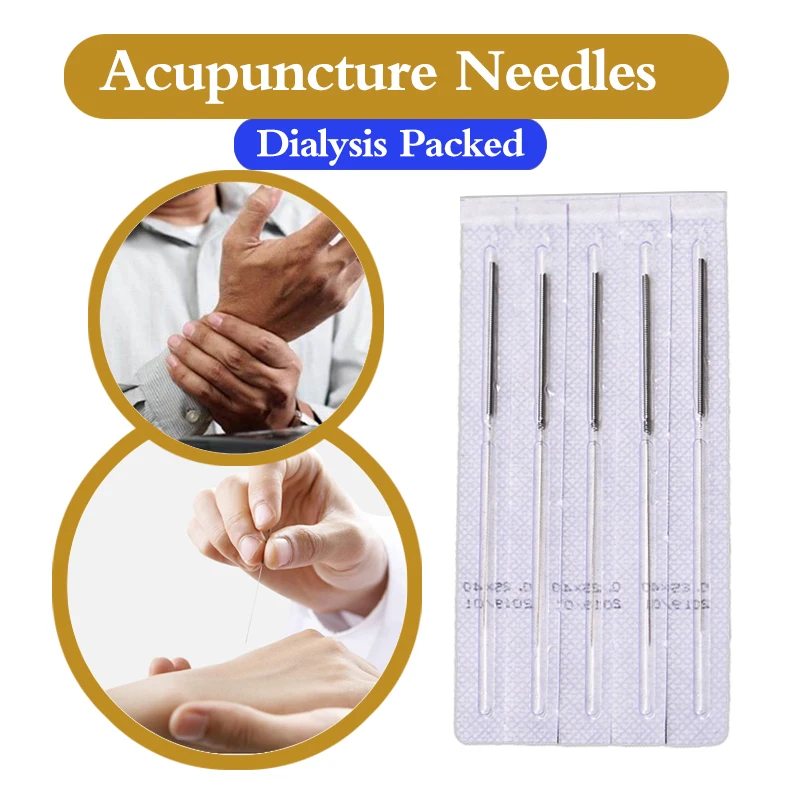 

200 pieces/box disposable sterile acupuncture needle Silver handle with a loop on the hand top