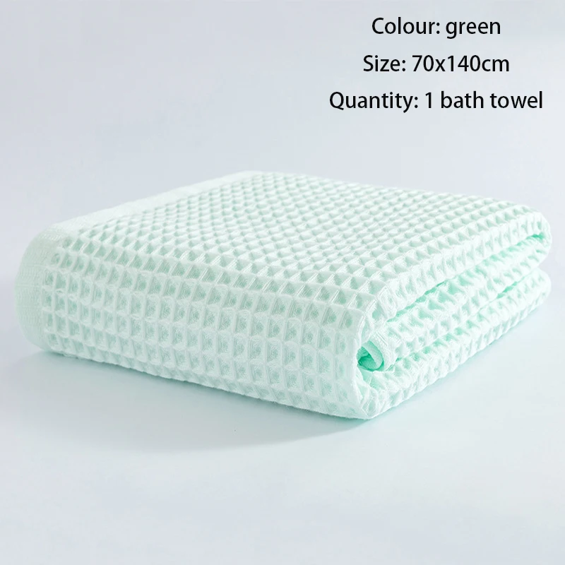 green 2 70x140 см, банное полотенце для взрослых, хлопок, микрофибра, вафельное банное полотенце, мягкое и удобное впитывающее полотенце, домашнее банное полотенце - Цвет: green 2