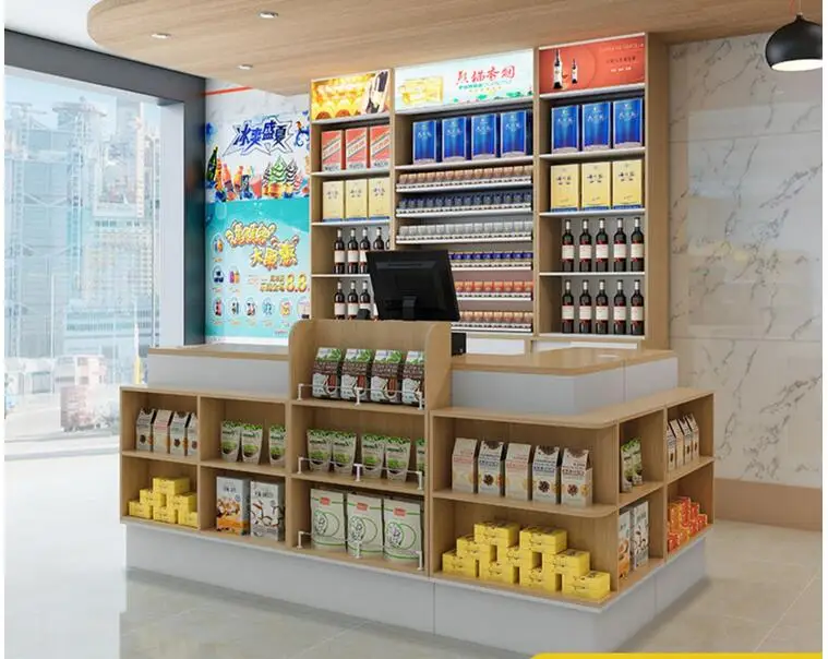 Supermercado Fruit Shop Caixa Contador, farmácia Papelaria, cosméticos Corner Desk