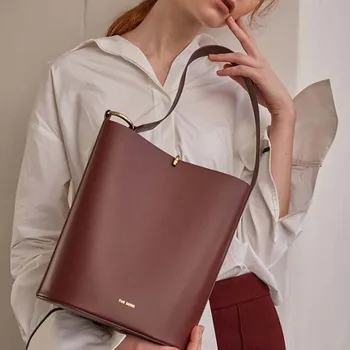 

Bag 100% Genuine Leather Bucket Shoulder Tote Luxury Quality Handbag Fashion Big Capacity Shopping Travel Woman Shopping Bags