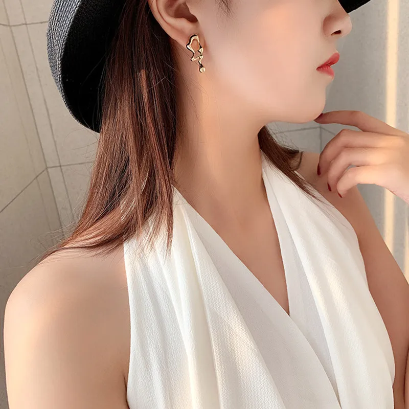 FYUAN-2018-New-Design-Alloy-Asymmetric-Earrings-Gold-Silver-Color-Abstract-Symbol-Drop-Earrings-Fashion-Women