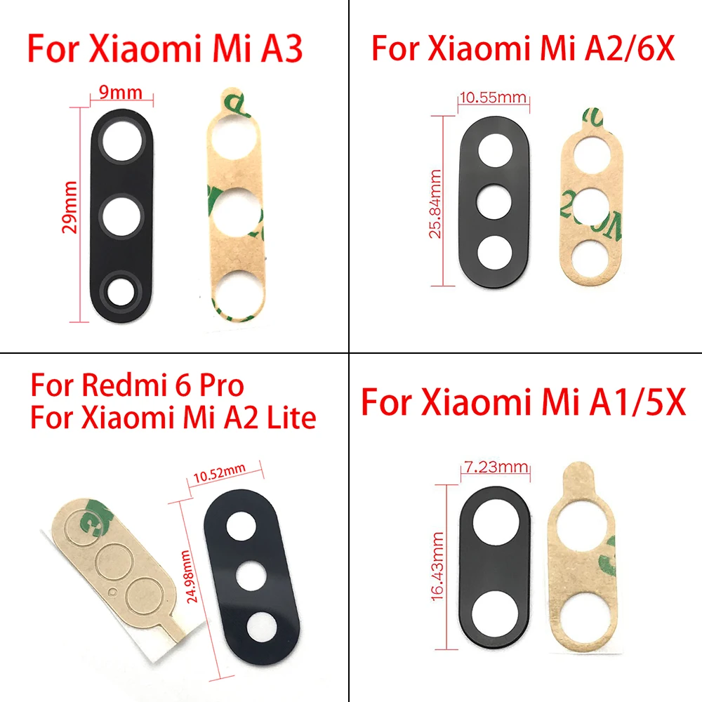 Стеклянная крышка для объектива задней камеры 2 шт./лот Xiaomi Mi A3 с наклейкой на