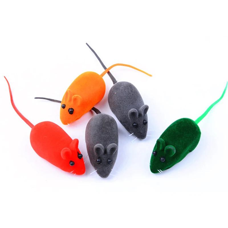 Flocking Cat Mouse Funnny Toy Sound Plush Rubber Vinyl Mouse Pet Cat Interactive Depressurize Realistic Sound Toys Pet Toys
