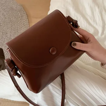 

2020 France Retro Small Flap Bags Spring New Women Bag Solid Color Leather Shoulder Bags High Quality Casual Crossbody Totes Bag