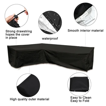 

All-Purpose Sofa Cover Polyester Dust Covers Black Double sewn UV-resistant