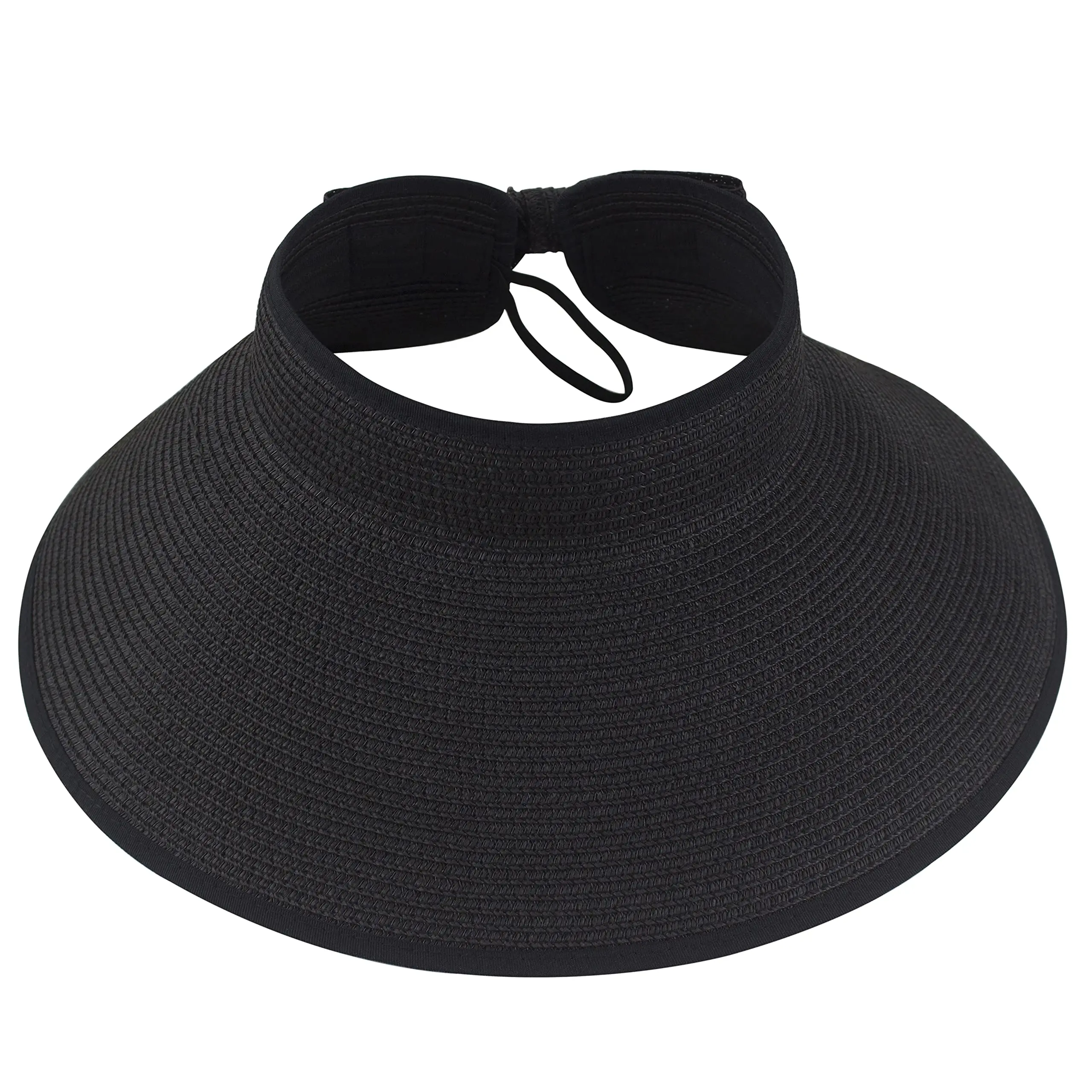 2023 New Women Roll Up Sun Visor Wide Brim Straw Hat Summer Foldable Packable UV Protection Cap for Beach Travel Bonnet 2
