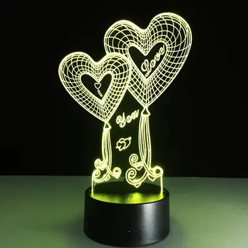 

Acrylic 3D LED Light Table Lamp USB Charging Colorful Christmas Xmas Touch Control Atmosphere 7 Colors Valentine Wife Gift