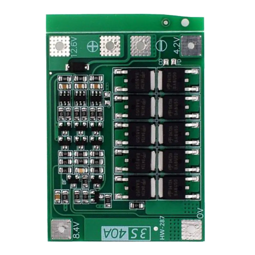 

(287) 3 String 11.1v 12.6v 18650 Lithium Battery Protection Board With Balanced Startable Drill 40a Current