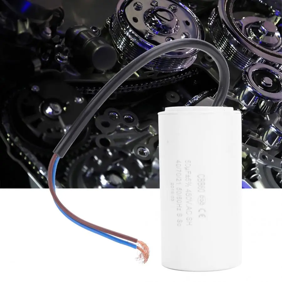 

CBB60 Motor Run Capacitor 450V 50uF Motor Starting Capacitor Micro farad Capacitor Wire Lead Air Conditioner Start Capacitor