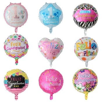 

10pcs 18inch Spanish Happy Birthday Love Foil Balloons Feliz Cumpleanos Te Quiero Air Baloes Event Party Decorations Air Golobs