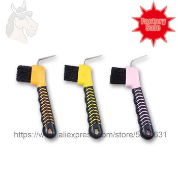 Soft Grip Hoof Pick with Brush 17.7x8.5cm Equestrian Grooming Kit 1