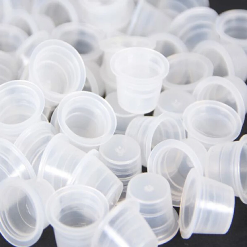 

super quality 1000 PCS/Bag Small Size 8mm Plastic Tattoo Ink Cap Cup for Needle Tip Grip Power