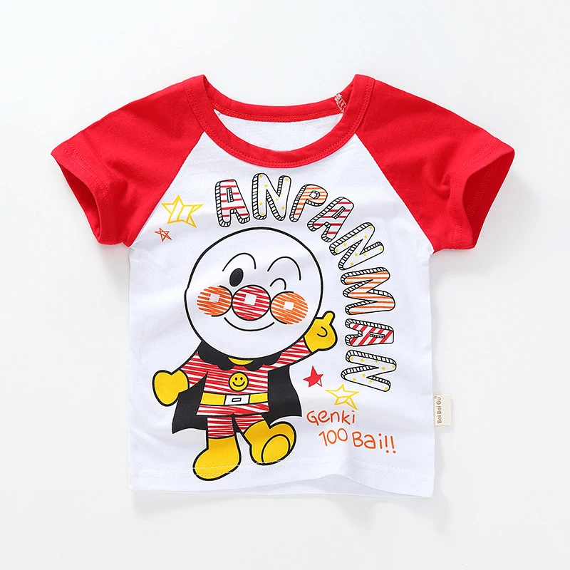 Anpanman/новые детские футболки на лето, детские футболки с рисунками для маленьких мальчиков и девочек, хлопковые топы для малышей от 18 месяцев до 8 лет, 7 цветов