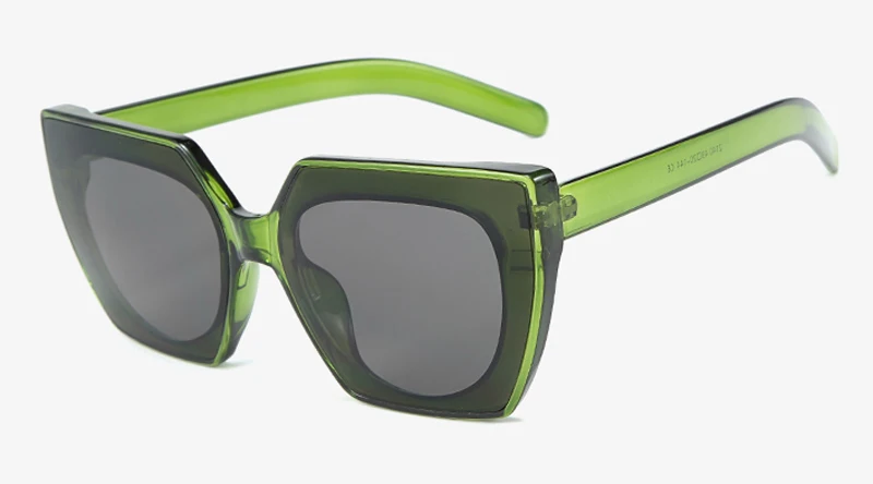 green frame Peekaboo квадратные негабаритные солнцезащитные очки для женщин Желтые Черные зеленые солнцезащитные очки для мужчин дешевые uv400 Прямая - Цвет линз: green frame