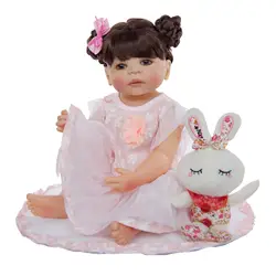 Bebe Кукла reborn corpo de silicone inteiro девочка жива reborn baby dolls 23 дюйма младенец получивший новую жизнь bonecas Подарочные игрушки