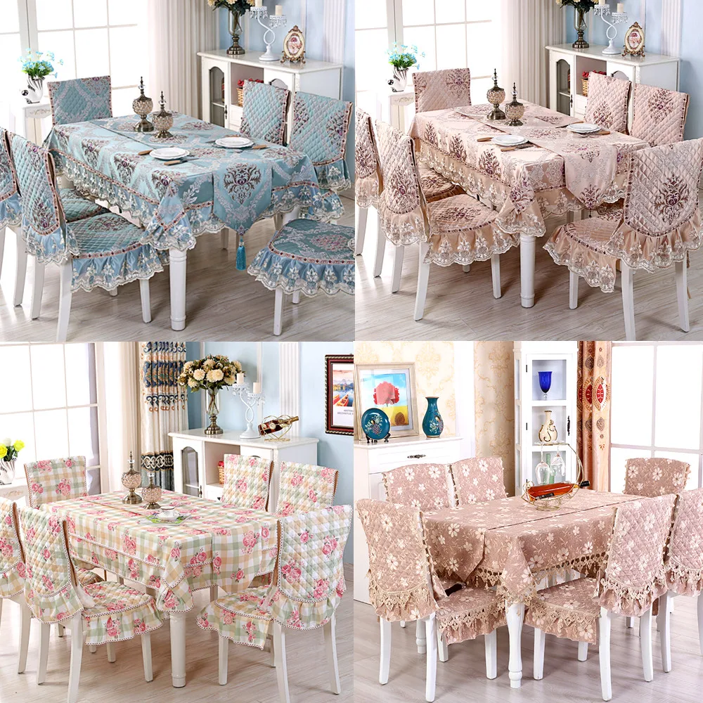 

Luxury European Table Cloth Rectangular\Round Dining table Covers Chair Cover Wedding Home Party Banquet Christmas Tablecloth R