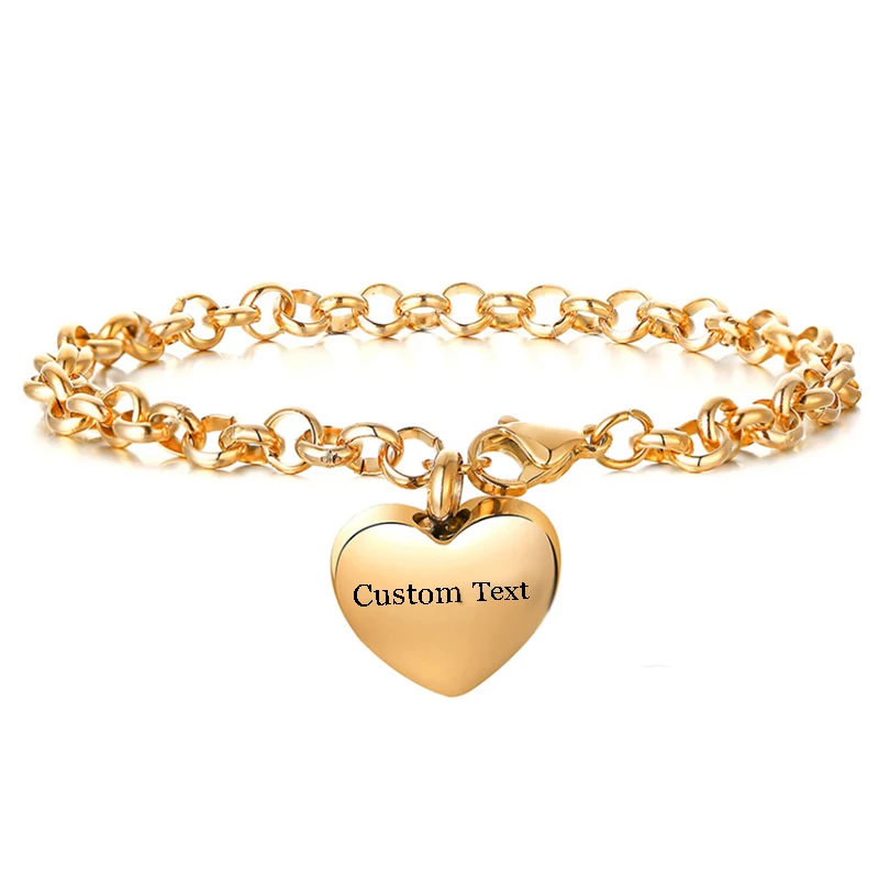 Small Heart Cremation Jewelry Urn Bracelet Custom Stainless Steel Cremation Memorial Ash Urn Bangle for Ashes Dropshipping 4