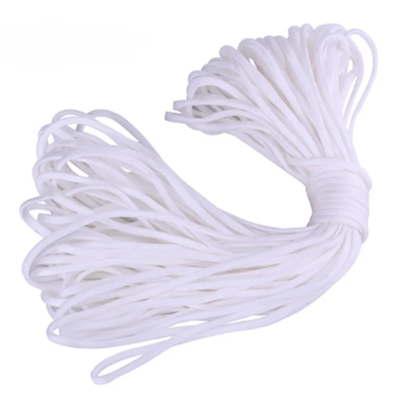 12 Colors Paracord 5mm 31/100m 7 Stand Cores Paracord Rope For Outdoor rope lifeline camping tent braided rope bracelet rope - Цвет: White