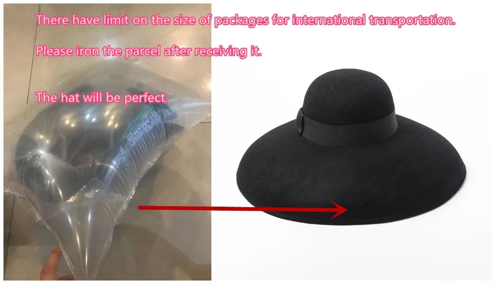 Chapéu de lã 100%, chapéu de luxo