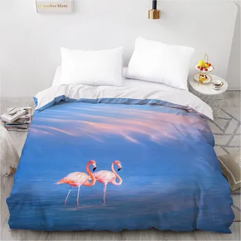 

3D Printed Custom Design Duvet Cover Quilt Comforter Blanket Case Covers Bedding Set 260x220cm Animal Flamingo Red Home Textile