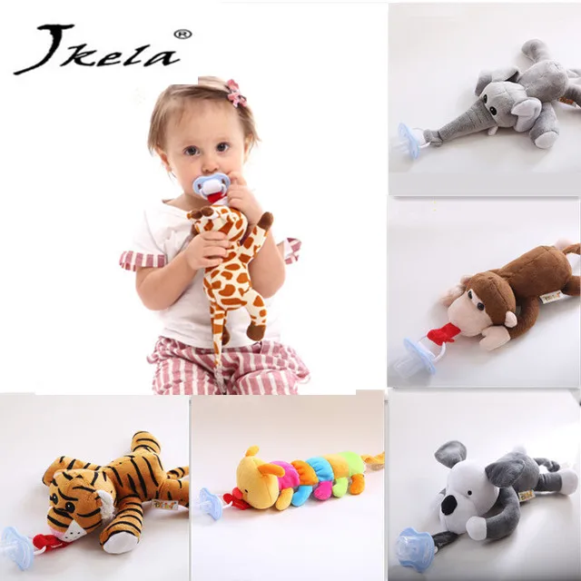

[Promotion] boy girl fake pacifier baby pacifier removable with cover dust toy pacifier soft animal toy silicone pacifier