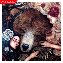 5D Diamond painting Full Drill Bear Diamond mosaic Animal Diamond Embroidery DIY Rhinestone Painting Home Decor painting