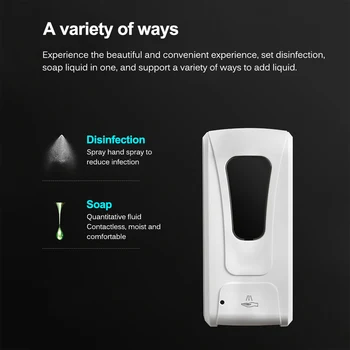 

White 1000ml Infrared Induction Smart Liquid Soap Dispenser Sensor Touchless Automatic Soap Dispenser For Kitchen