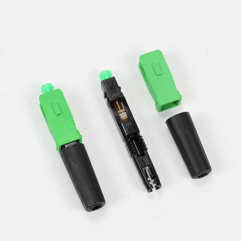 Free shipping 100Pcs/Lot ≤0.3dB 8802-TLC/3 60mm SC APC ZF Single-Mode FTTH Fiber Optic SM Fast Connector SC/APC Quick-Connector