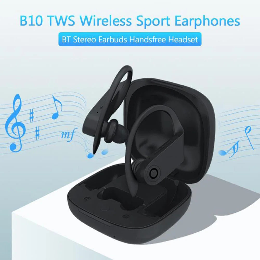B10 наушники TWS Bluetooth V5.0 гарнитура беспроводные стерео ушные крючки спортивные