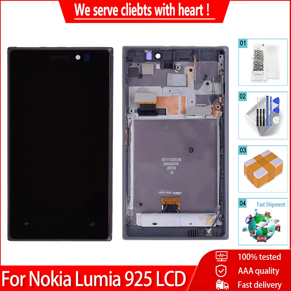 Оригинальный Для Nokia Lumia 925 RM-893 ЖК-дисплей сенсорный экран дигитайзер замена в