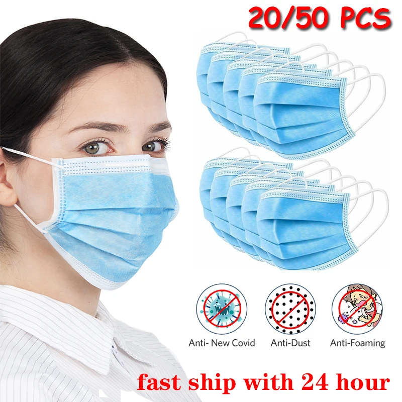 

Disposable N95 Dustproof and Antibacterial 3 Layer Blue Mask