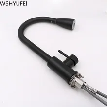 Черные смесители из нержавеющей стали, выдвижной кран для кухонной раковины, кран для ванной комнаты с одним отверстием, кран для горячей и холодной воды, украшение для дома