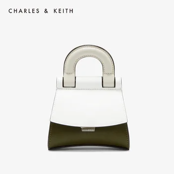 

CHARLES＆KEITHNew Arrival for 2020 CK6-30671099Women Shoulder bag Stitching material Flip-open crossbody bag Modern Mini Bag