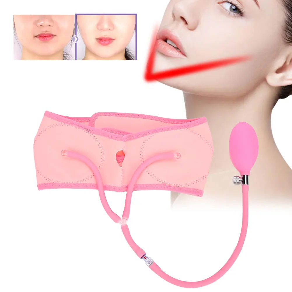 V Face Slimming Bandage Air Pressure Face Beauty Shaper Skin Lifting Firming Massager Slimming Belt Pink Face Care Slim Tools