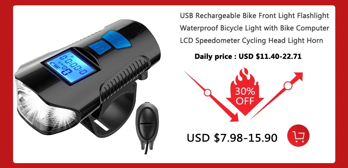 USB ชาร์จไฟจักรยาน MTB จักรยานด้านหน้าด้านหลังไฟท้ายจักรยานไฟเตือนความปลอดภัยจักรยานกันน้ำไฟฉาย