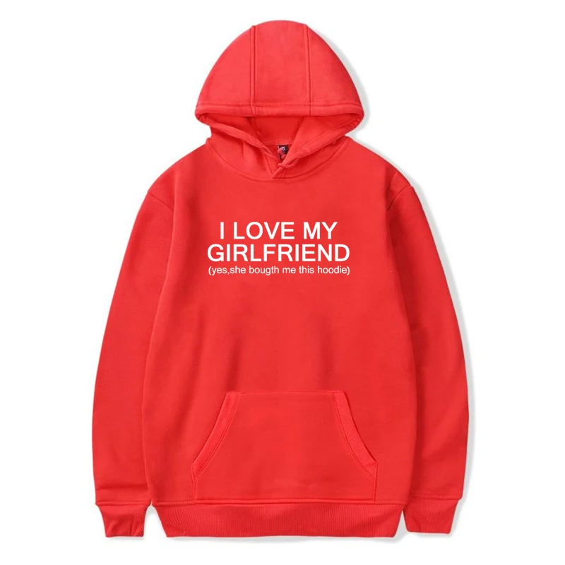 Свитшот мужской с надписью I Love My Girl худи принтом в стиле хип хоп Повседневная