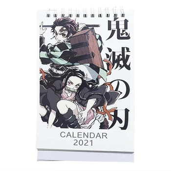 2021 Anime Demon Slayer Kimetsu No Yaiba Desk Calendar Kamado Tanjirou Cartoon Figure Desk Calendars Daily Schedule Planner 1